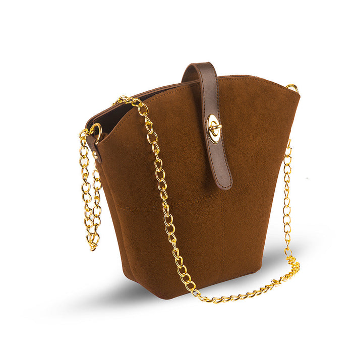 BUCKET SUEDE CHAIN  BROWN