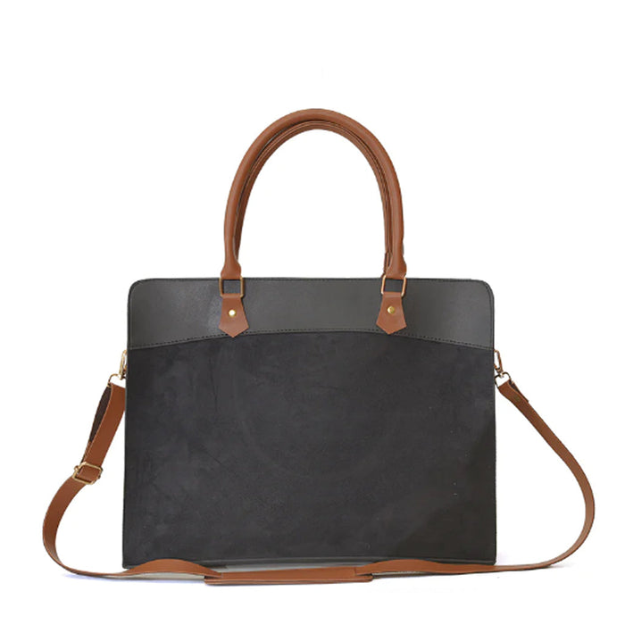 CRAZE SUEDE LAPTOP BAG BLACK