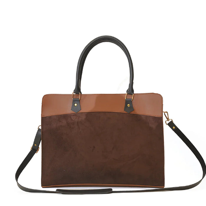 CRAZE SUEDE LAPTOP BAG BROWN