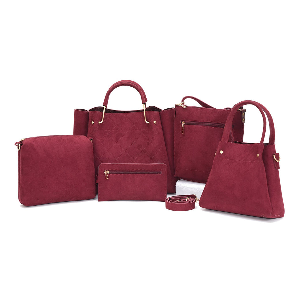 FABULOUS 5 PCS SUEDE BAG SET