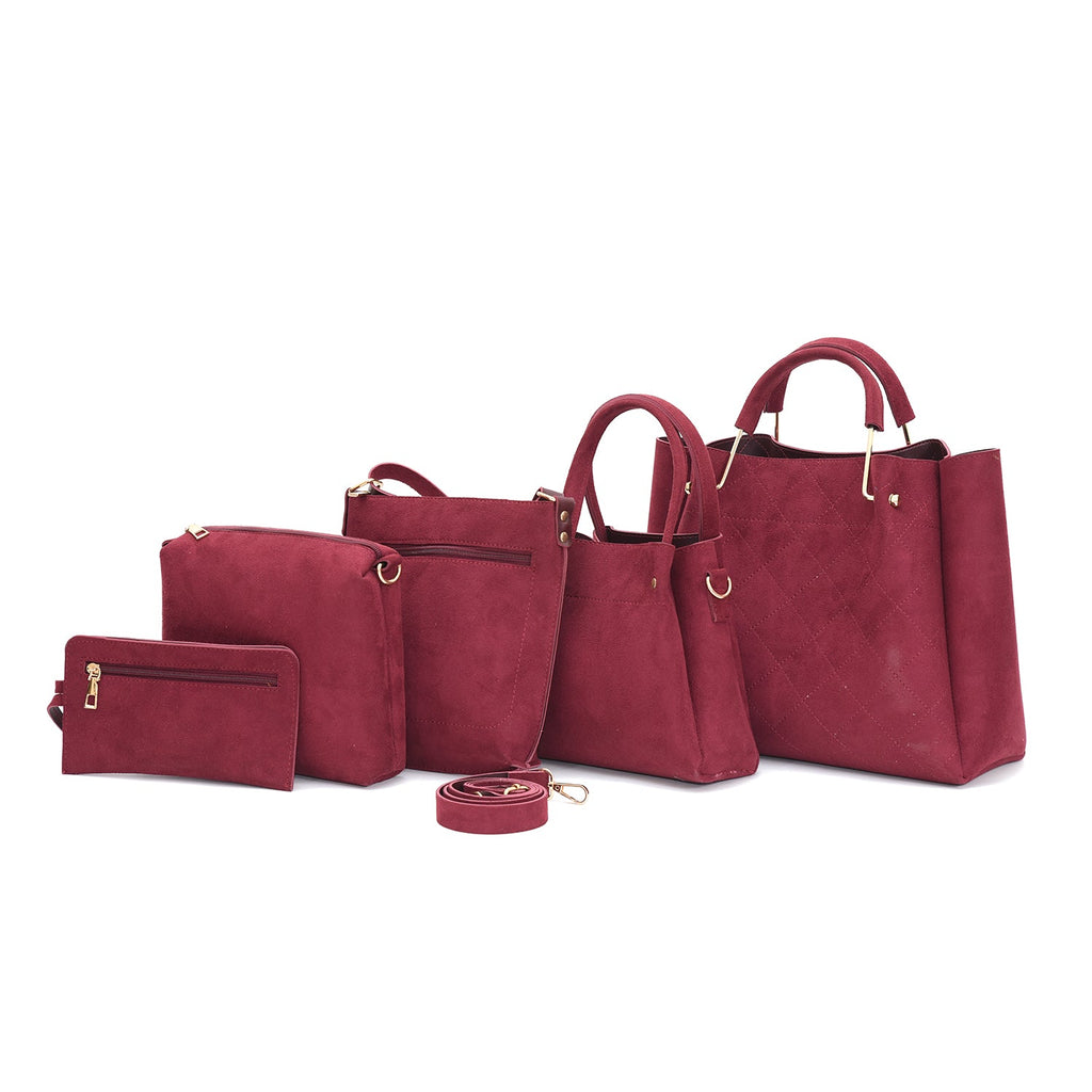 FABULOUS 5 PCS SUEDE BAG SET