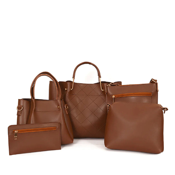 FABULOUS 5 PCS BROWN BAG SET