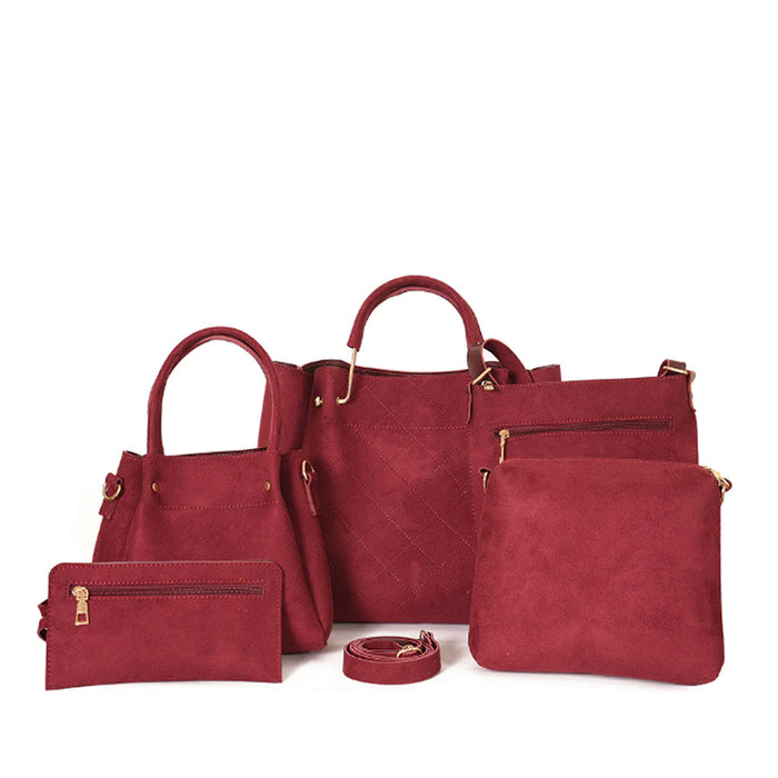 FABULOUS 5 PCS SUEDE BAG SET