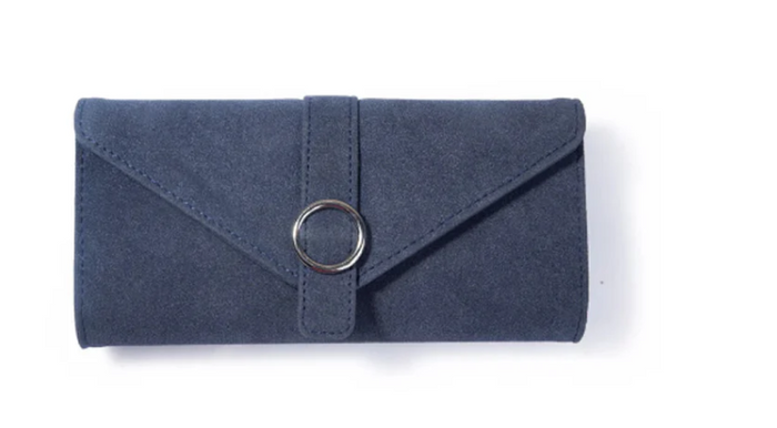 SONATA BLUE SUEDE CLUTCH