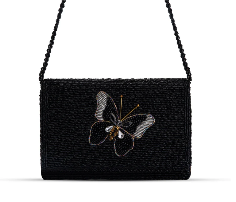 BUTTERFLY BEADS HANDMADE CLUTCH