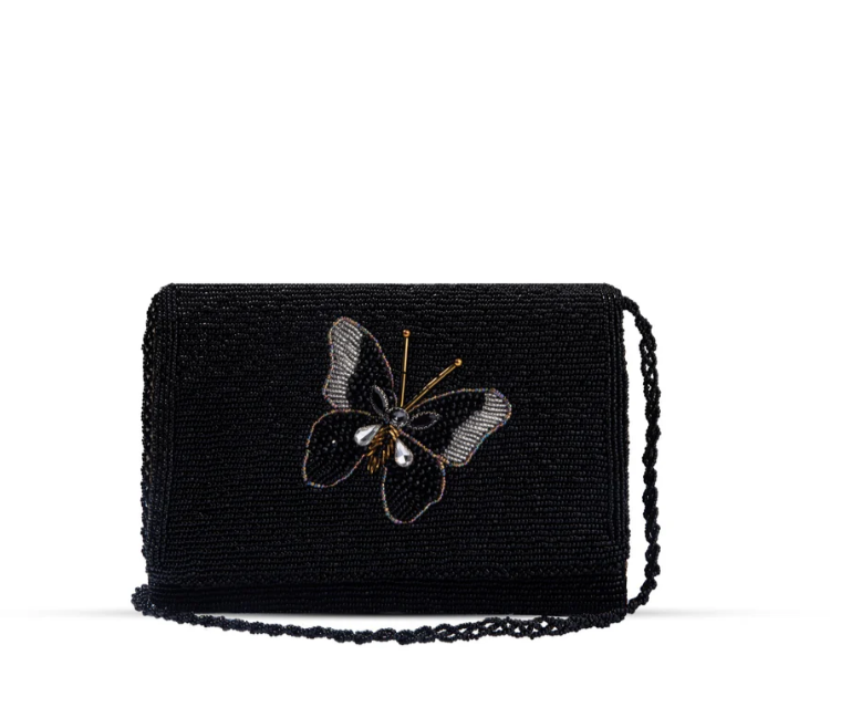 BUTTERFLY BEADS HANDMADE CLUTCH