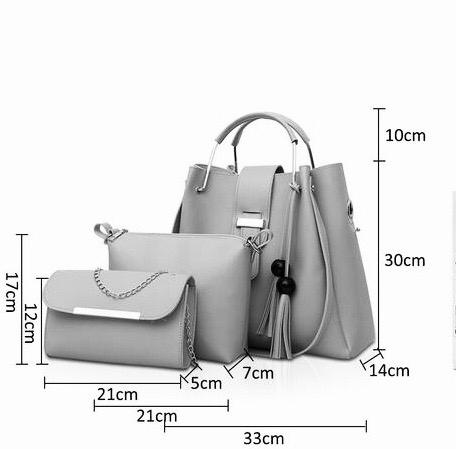 ALEXA 3 PIECE MEHROON HANDBAG