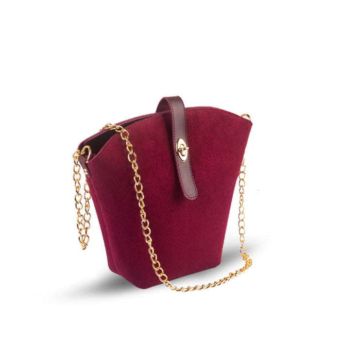 BUCKET SUEDE CHAIN  MAROON